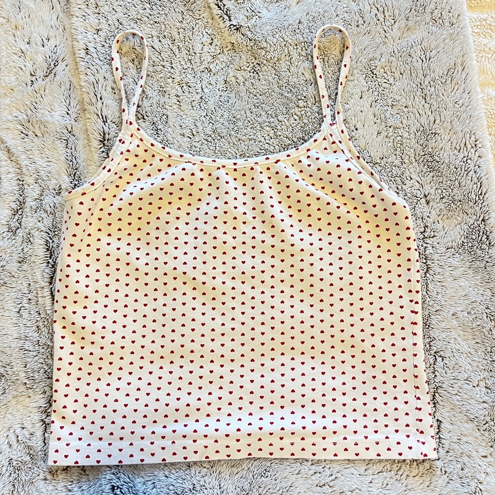 Brandy melville red heart tank top